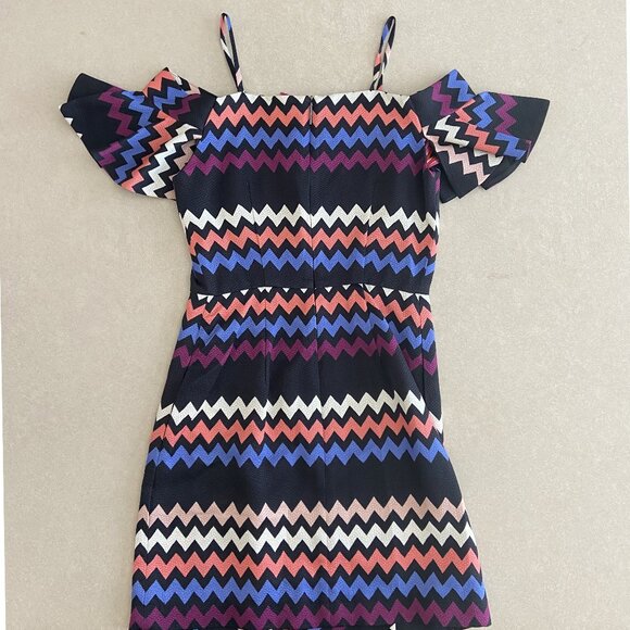 NWT MSGM Chevron Cold-Shoulder Mini Dress ASO Candice King - Picture 7 of 12